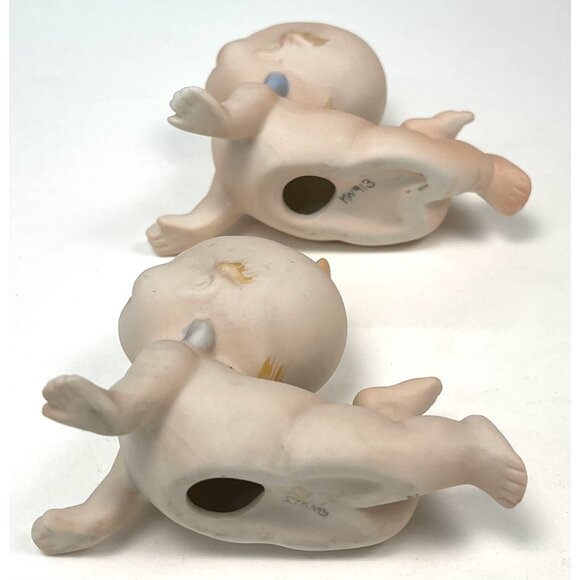 VTG Lot 4 Porcelain Bisque 3.5" KEWPIE Doll FIGURINES Sitting Crawling KW913 EUC - Picture 6 of 11